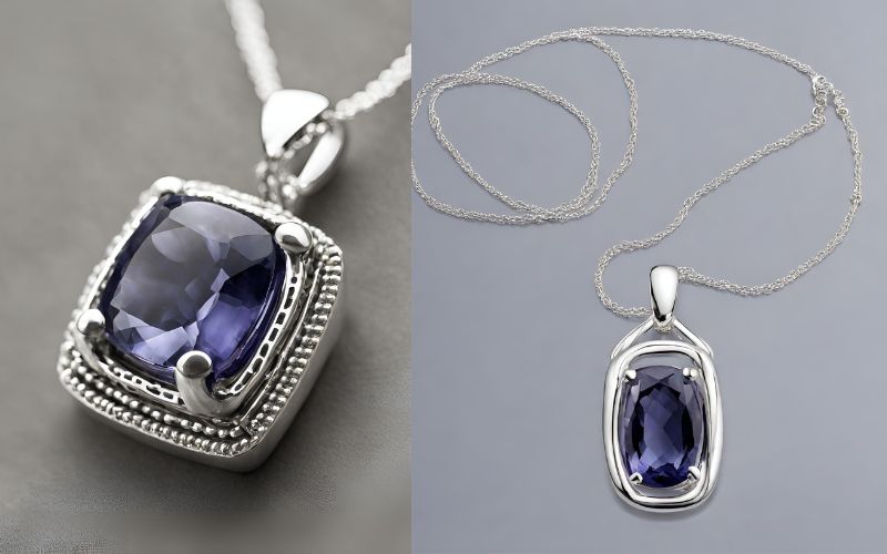 iolite pendant, iolite gemstone pendant, iolite gemstone jewelry